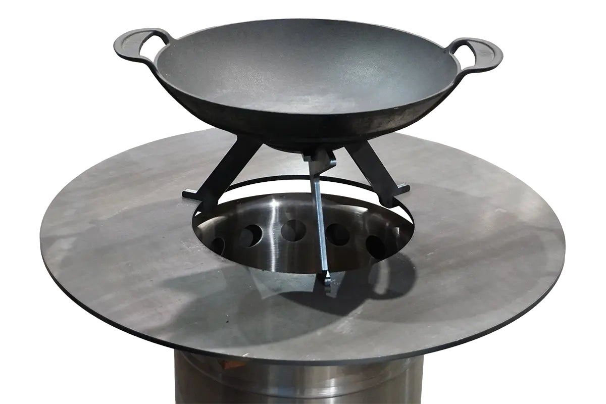 feuerplatte 800 mm mit wokaufsatz und Wok