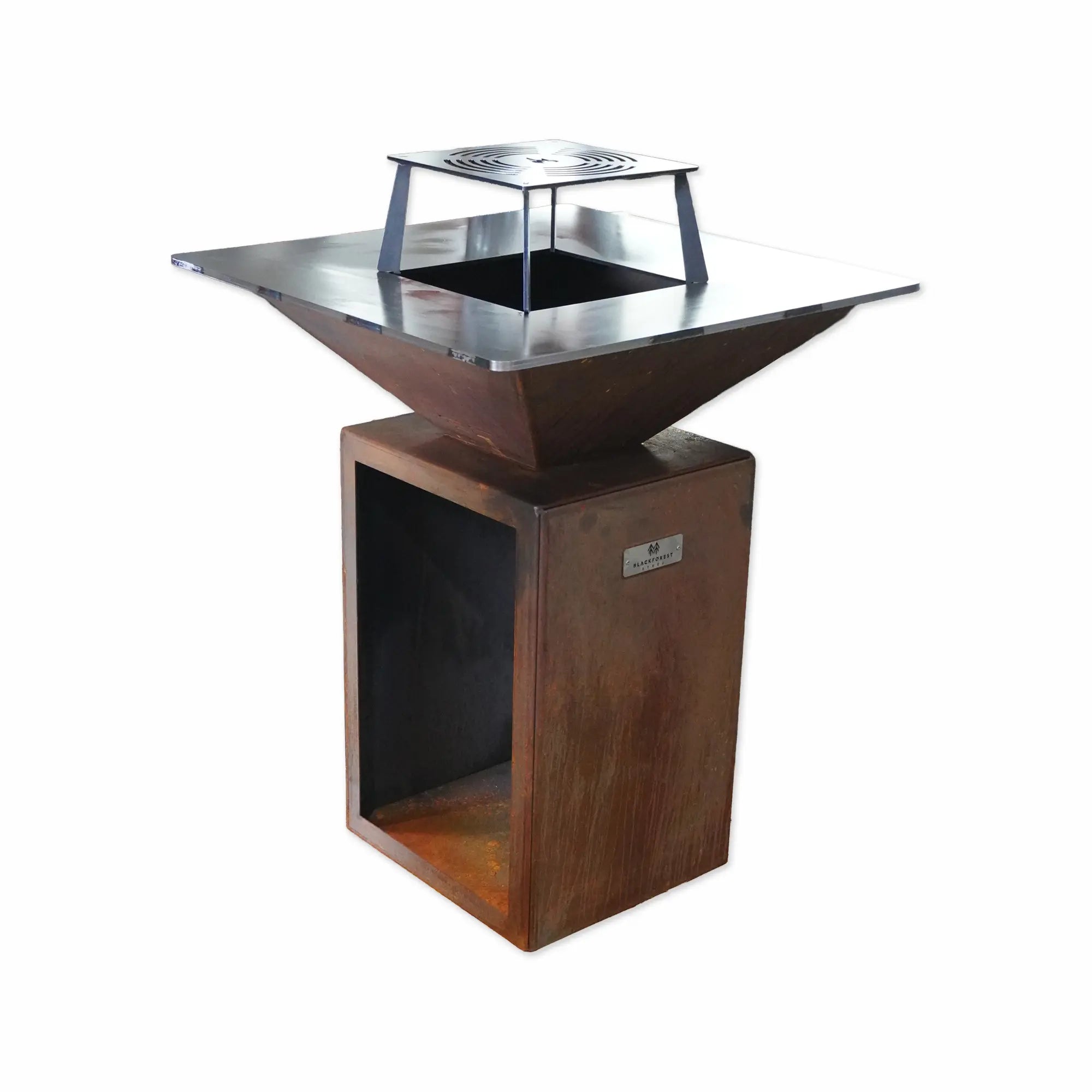FyrR Grill Corten 75 aus Cortenstahl mit Feuerplatte für Garten und Outdoor-Küche